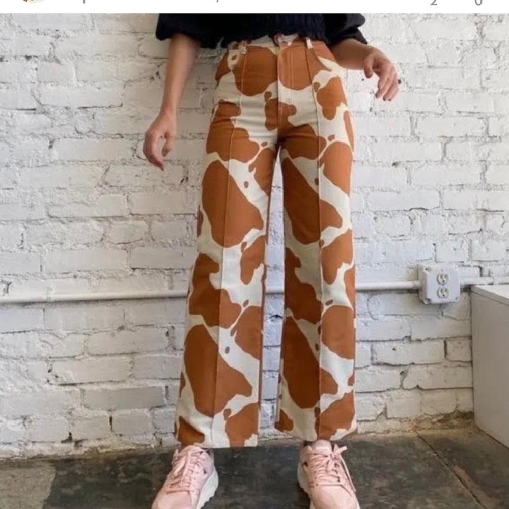 Lisa Says Gah Cow Print Pants
